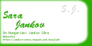 sara jankov business card